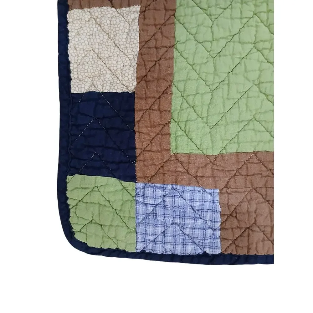 RARE Pottery Barn Dinosaur QUEEN Quilt Blanket Colorful Pop Art Patchwork Vintag